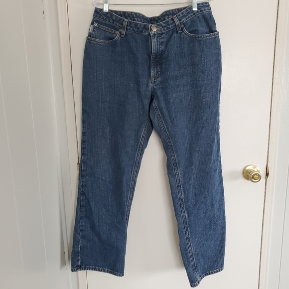 Carhartt Lined Jeans Women's 14 Blue With Plaid Lining Workwear - Picture 1 of 14